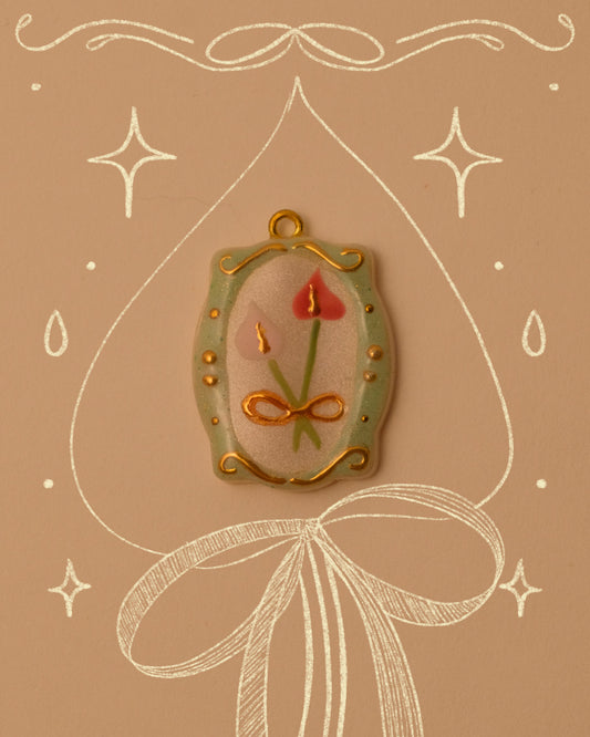Anthurium Twins Pendant Charm
