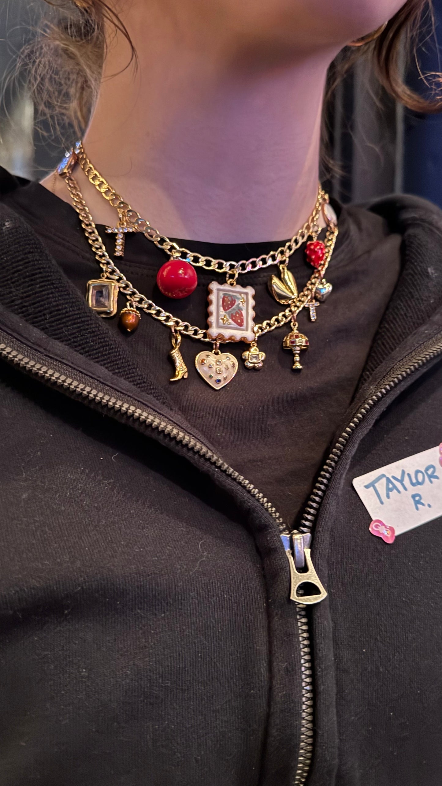 Strawberry Stamp Pendant Charm