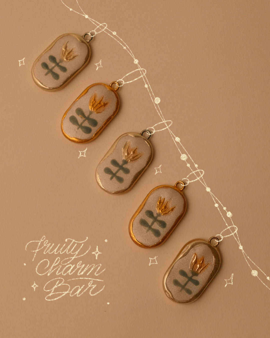 Folk-inspired Floral Pendant Charms