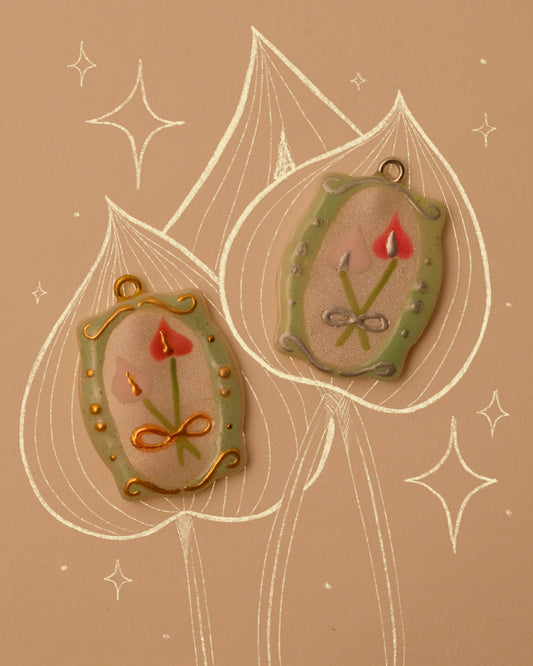 Anthurium Twins Pendant Charm