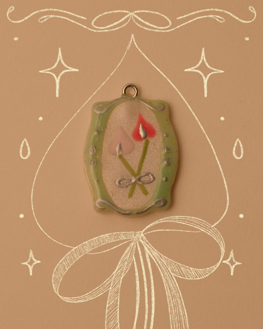 Anthurium Twins Pendant Charm