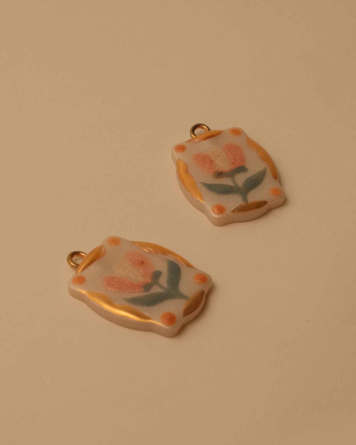 Bronze Folk Floral Pendant Charm