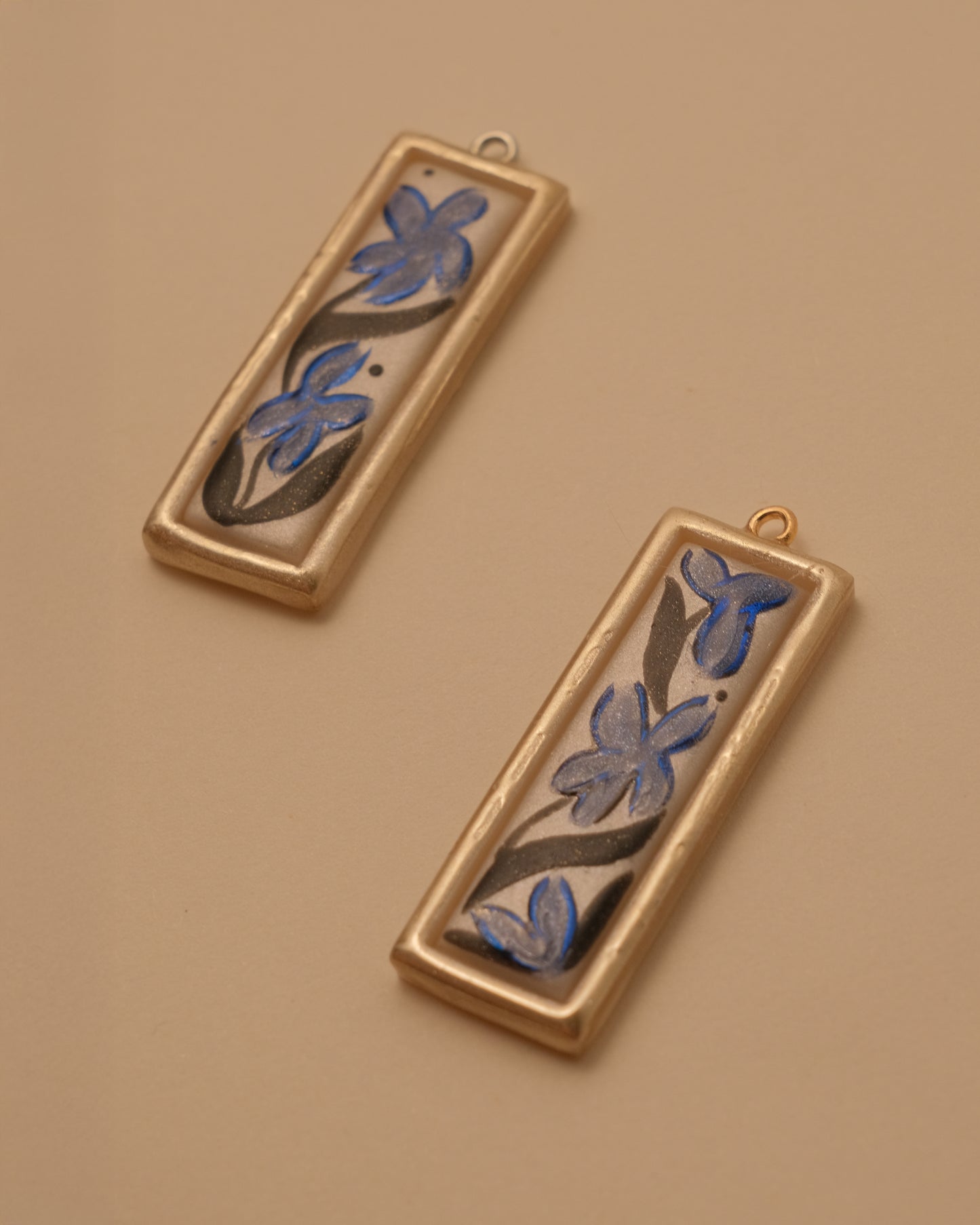 Blue Floral Pendant Charm