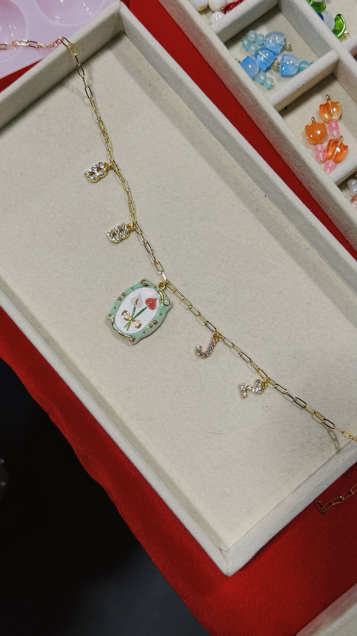 Anthurium Twins Pendant Charm