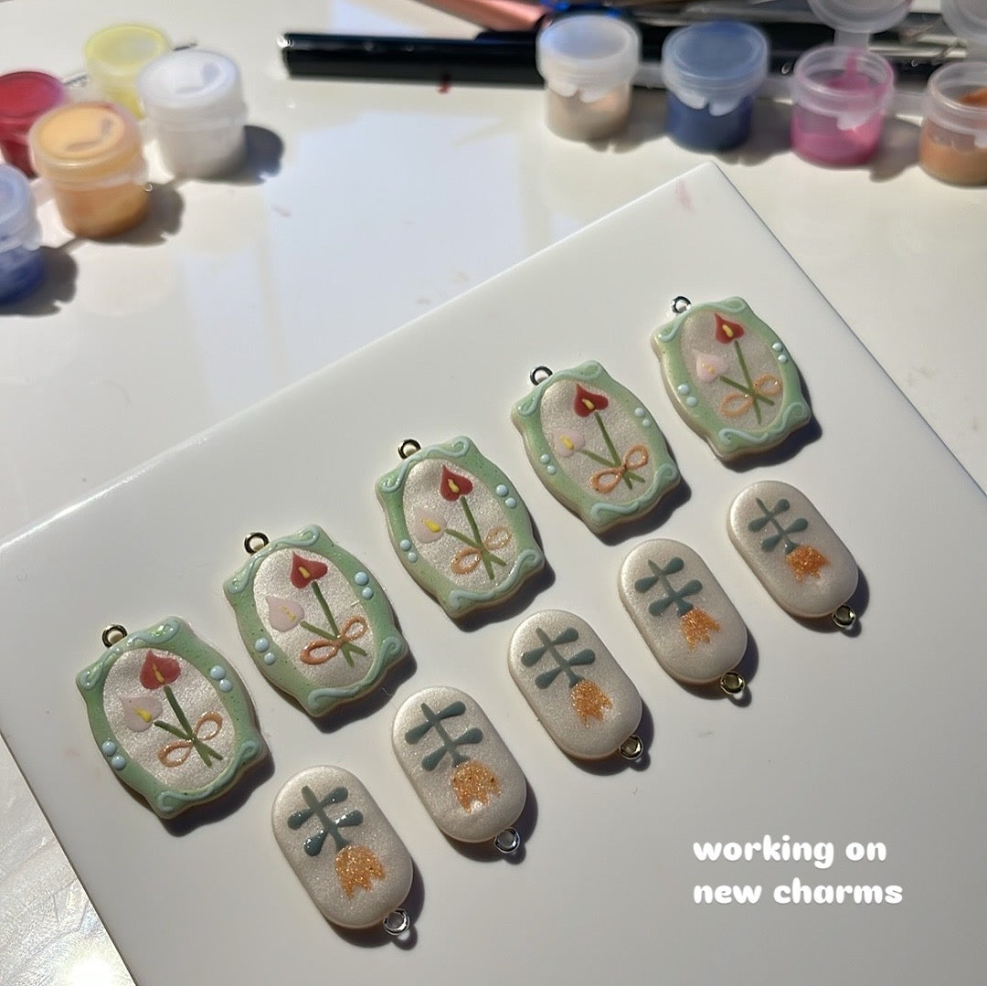 Anthurium Twins Pendant Charm