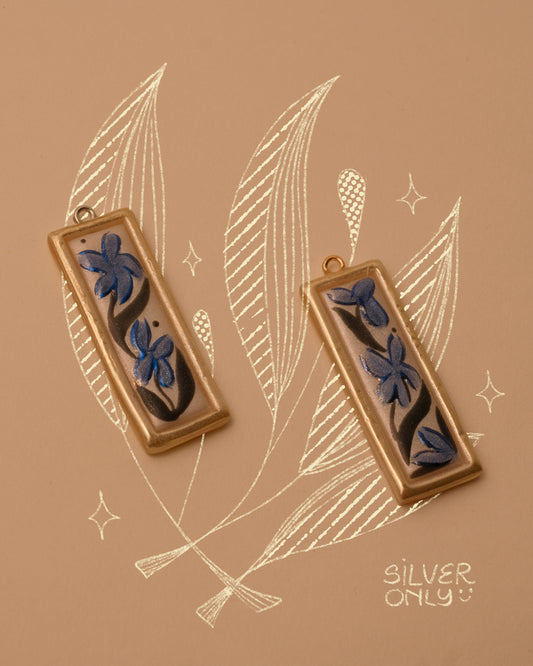 Blue Floral Pendant Charm