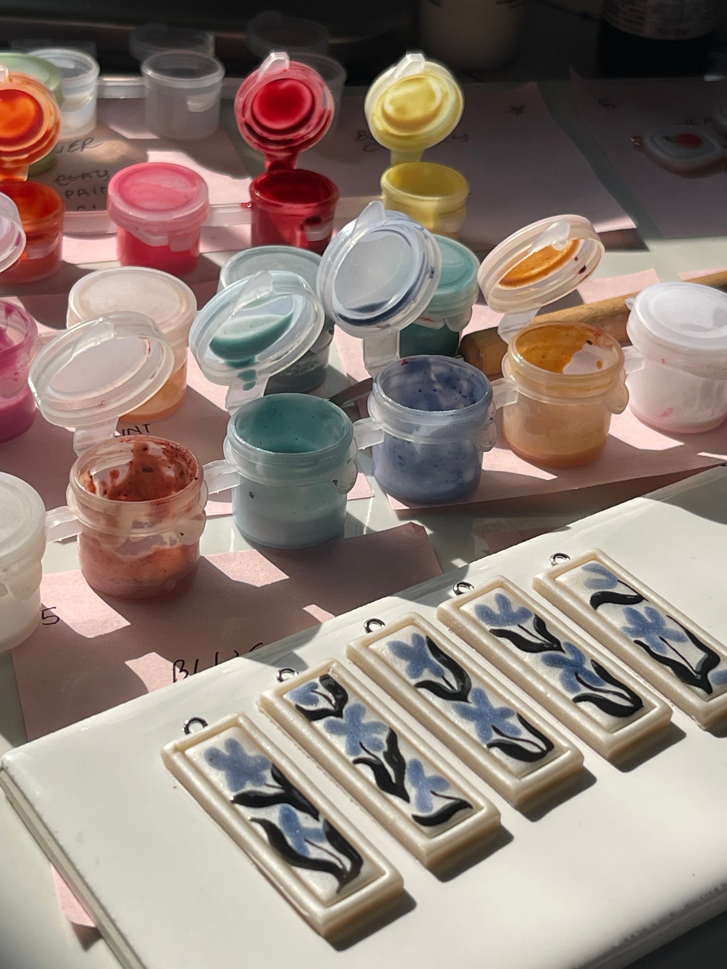 Blue Floral Pendant Charm