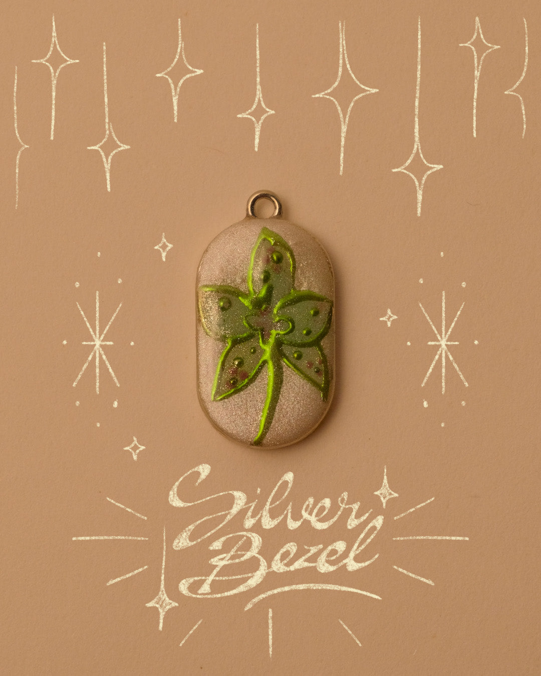 Green Orchid Pendant Charm