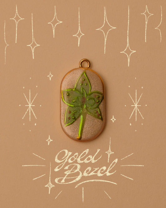 Green Orchid Pendant Charm