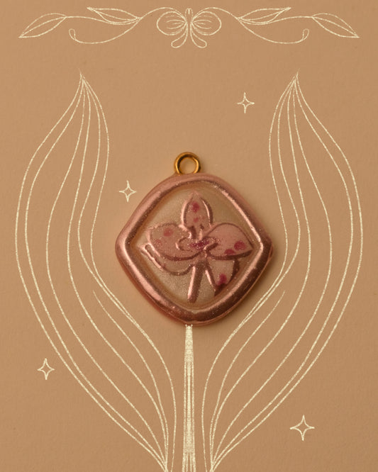 Pink Orchid Pendant Charm