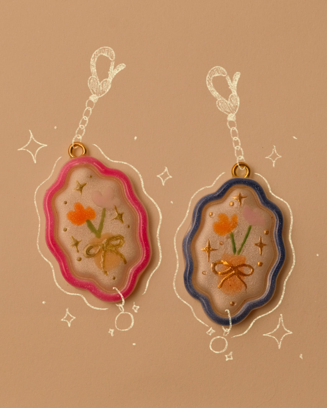 Vase Floral Pendant Charm