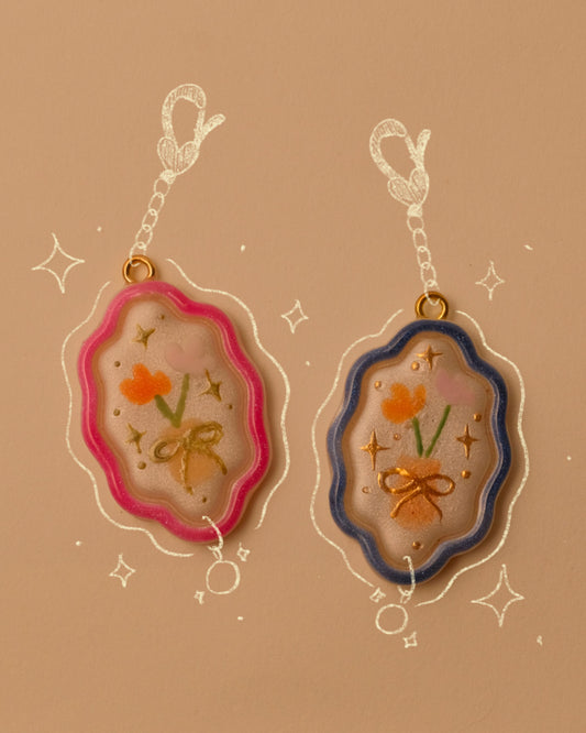 Vase Floral Pendant Charm
