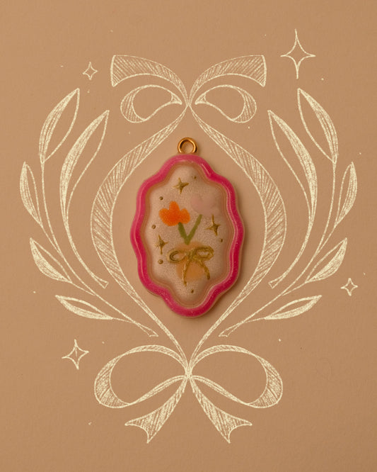 Vase Floral Pendant Charm