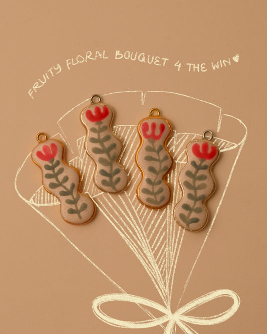 Long Vine Floral Pendant Charm